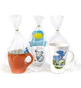 Flat Bottom Gusset Cellophane Bags: 50 Pcs Clear Cellophane Gift Bags with Twist Ties for Packagi...