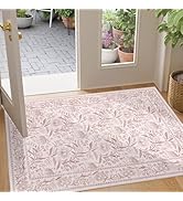 DUKINO 2x3 Rugs for Entryway, Washable Vintage Floral Small Area Rug with Non Slip Backing, Soft ...