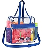 Paxiland Clear Bag for Stadium Events 12x6x12 inches, Clear Tote Bag with Reinforced Strap, Clear...
