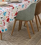 misaya Rectangle Waterproof Vinyl Table Cloth, Wipeable Tablecloth with Flannel Backing, Plastic ...