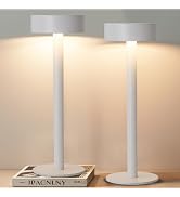 Briever 2 Pack Cordless Table Lamps, Rechargeable Battery Operated Lamp with 3 Colors Stepless Di...