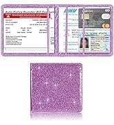 VAGURFO Car Registration And Insurance Holder, Leather Vehicle Card Document Glove Box Organizer,...