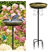 Daoeny 35In Metal Bird Bath for Outside, Vintage Bird Bath Bowl, Detachable Birdbath & Birdfeeder...