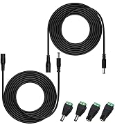 HayEastdor 2PCS 10FT(3m) 12V DC Power Extension Cable with Power Jack Adapter Connectors(2 x Male...