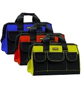 FASTECH 3 Pieces Tool Bag, 14Inch Wide Mouth Tool Bag Waterproof Tool Tote Bag, Small Heavy Duty ...