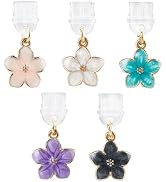CREATCABIN 5Pcs Dust Plug Charms for Kindle E Reader Flower Cherry Blossom Cell Phone Anti-dust P...