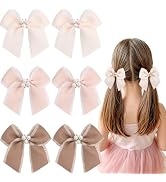 OAOLEER 6PCS Hair Bows for Girls, Bow Hair Clips for Girls Grosgrain Ribbon | Alligator Clips Gir...