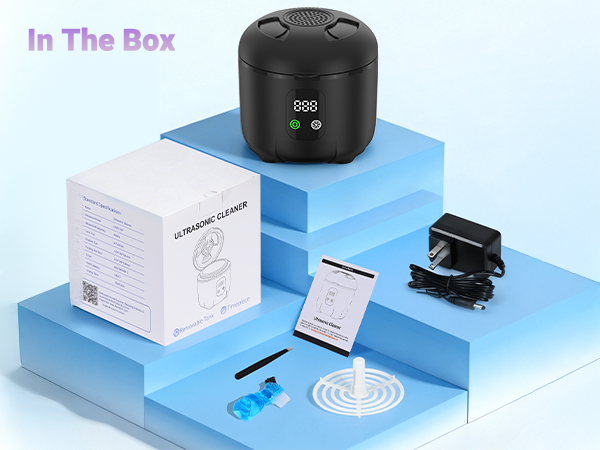 Denture Cleaner Machine with 4 Modes for Mouth Guards, Jewelry, Rings, etc (black)