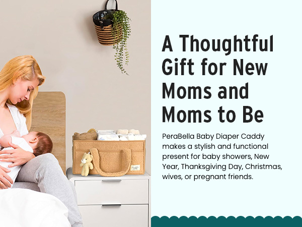 SPN-SELR PeraBella Baby Diaper Caddy Organizer for Changing Table, Baby Storage Basket for Diapers
