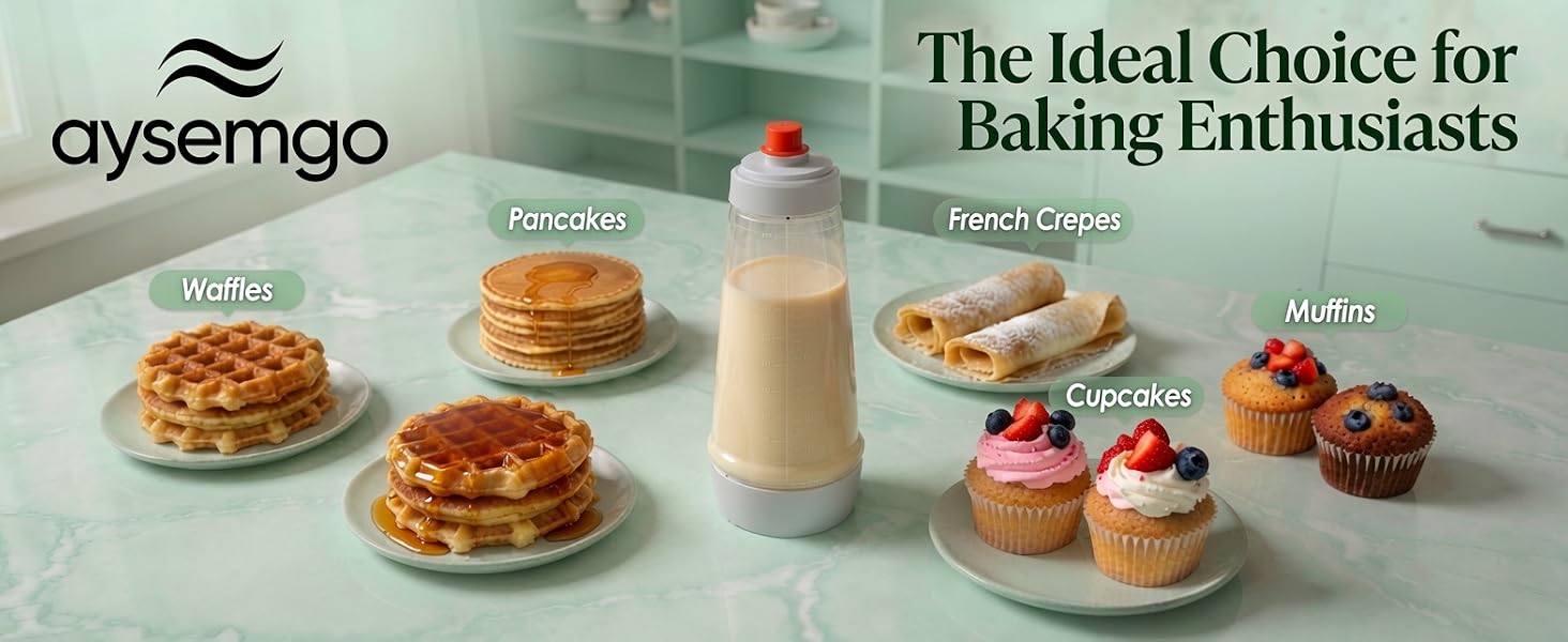 pancake batter dispenser bottle mixer shaker funnel crepe cupcake shake baking waffle protein