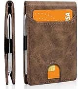 XZVXZV Slim Wallet for Men,Money Clip Minimalist Card Wallet RFID Blocking Front Pocket Bifold Me...