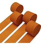PartyWoo Crepe Paper Streamers 4 Rolls 328ft, Pack of Retro Deep Orange Crepe Paper for Party Dec...