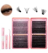 RITALASH Lash Extension Kit DIY Lash Clusters 800pcs Cluster Lashes Individual Lashes Book Set Ey...