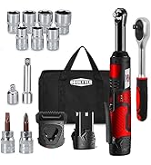 Electric Ratchet Wrench 3/8 Cordless Ratchet Wrench Set, Extended 55 N·m Battery Powered Ratchet ...