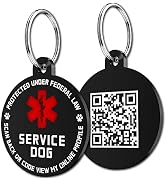 MYLUCKYTAG QR Code Service Dog Tag - Pet Online Profile - Scan QR Receive Instant Pet Location Al...