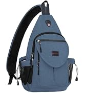 MOSISO Sling Backpack,Canvas Crossbody Hiking Daypack Bag with Anti-theft Pocket