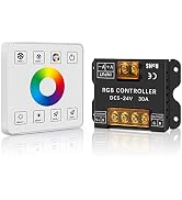 RGBZONE RGB LED Strip Controller, RF Wireless Wall-Mounted Touch Panel Dimmer Switch, DC 5-24V 30...