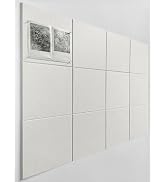 White Cork Board Tiles | Large Cork Board Alternative | Felt Wall Tiles (12-Pack) | Aesthetic Fel...