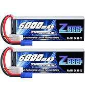 Zeee 3S Lipo Battery 6000mAh 11.1V 120C Soft Case RC Battery with EC5 Connector for Helicopter Ai...