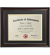 ELSKER&HOME 8.5x11 Diploma Frames with Mat,Classic Cherry Wood,8.5x11 Inch With Mat or 11x14 Inch...