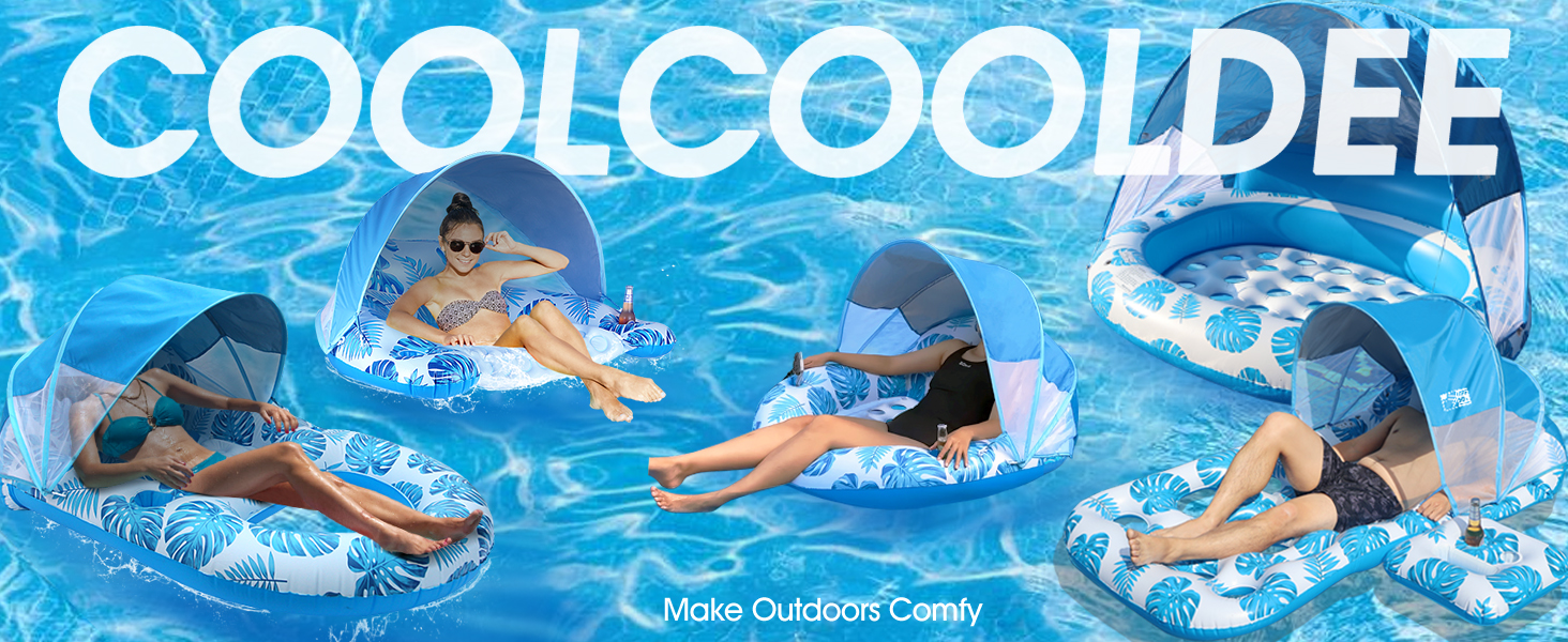 COOLCOOLDEE pool float with canopy