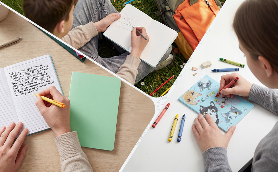 colourful kraft notebook
