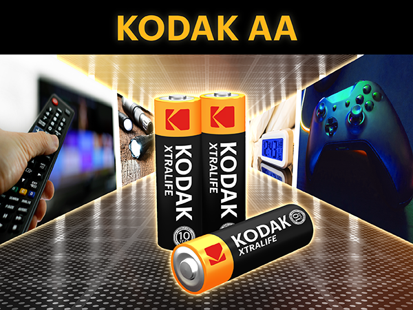 Kodak AA Batteries. Double A Alkaline for Tv Remoates, Game Controllers, Clocks& Flashlights