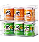 vacane 10" Wide Stackable Pantry Organizer Bins with Wide Open Front, Plastic Cabinet Organizatio...