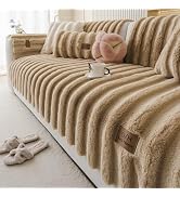 Huierxun Fuzzy Rabbit Plush Sofa Cover Thick Soft Fur Sectional Couch Cover Furry Fluffy Cushion ...