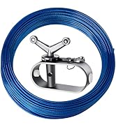 118Ft Pool Cover Cable and Winch Kit Pool Closing Wire Ratchet Plastic Coated Steel Cable and Win...