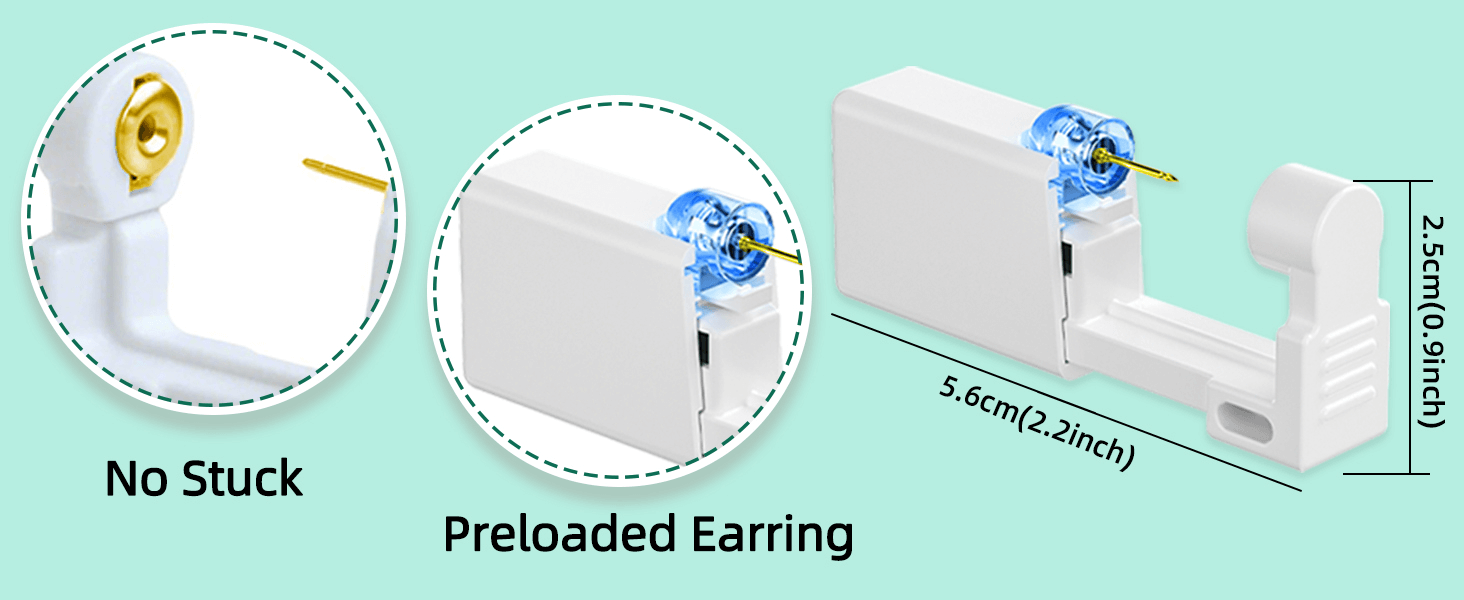 12 Pcs Ear Piercing Kit Disposable Ear Piercing Gun Kit with 4 Pcs 6 Prong Setting Cubic Zirconia