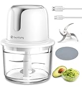 Food Processor Cordless, Small Wireless Chopper with 5-Cup Glass Bowl, 6000mAh Battery USB-C Rech...