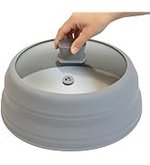 Microwave Splatter Cover Microwave Cover for Food 10.5 Inch Collapsible Glass Microwave Cover wit...