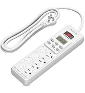 DEWENWILS 8 Outlet Power Strip with Timer (4 Timed/4 Always On), Indoor Digital Outlet for Reptil...