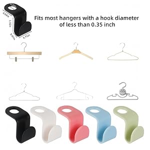 Multi-color hanger connector hooks, fits most hangers with hook diameter less than 0.35 in