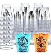 Kzeirm 110PCS Dirty 30 Plastic Shot Glasses Disposable 2oz Cups, Happy 30th Birthday Decorations ...