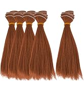 DICOSMETIC 5Pcs Doll Wig Doll Hair 15.5cm Straight Short Doll Hair High Temperature Fiber Doll Ha...