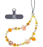 Handmade Flower Beaded Charm Cell Phone Camera Lanyard, Wrist Strap with Tether Tab,Phone Chain S...