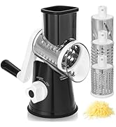 Rotary Cheese Grater Hand Crank - Cheese Shredder Hand Crank with Handle, Vegetable Shredder with...