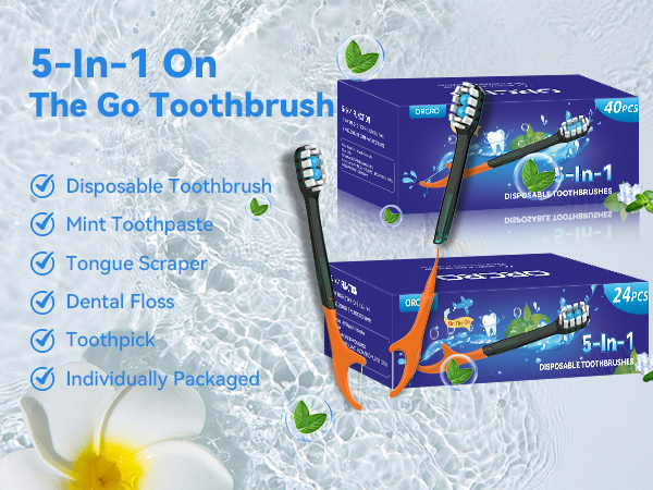 Disposable Toothbrush with Toothpaste