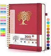 Large Spiral Notebook with 300 Numbered Pages - A4 Spiral Journal for Writing, College Ruled Line...