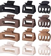 SMKSL 12 Pcs Hair Clips for Women 3 Styles Small Medium Large Claw Clips for Thin Thick Curly Hai...
