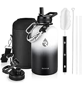 RAYMYLO Insulated Water Bottle 64 oz, Triple Wall Vacuum Stainless Steel (Cold for 48 Hrs), Leak ...