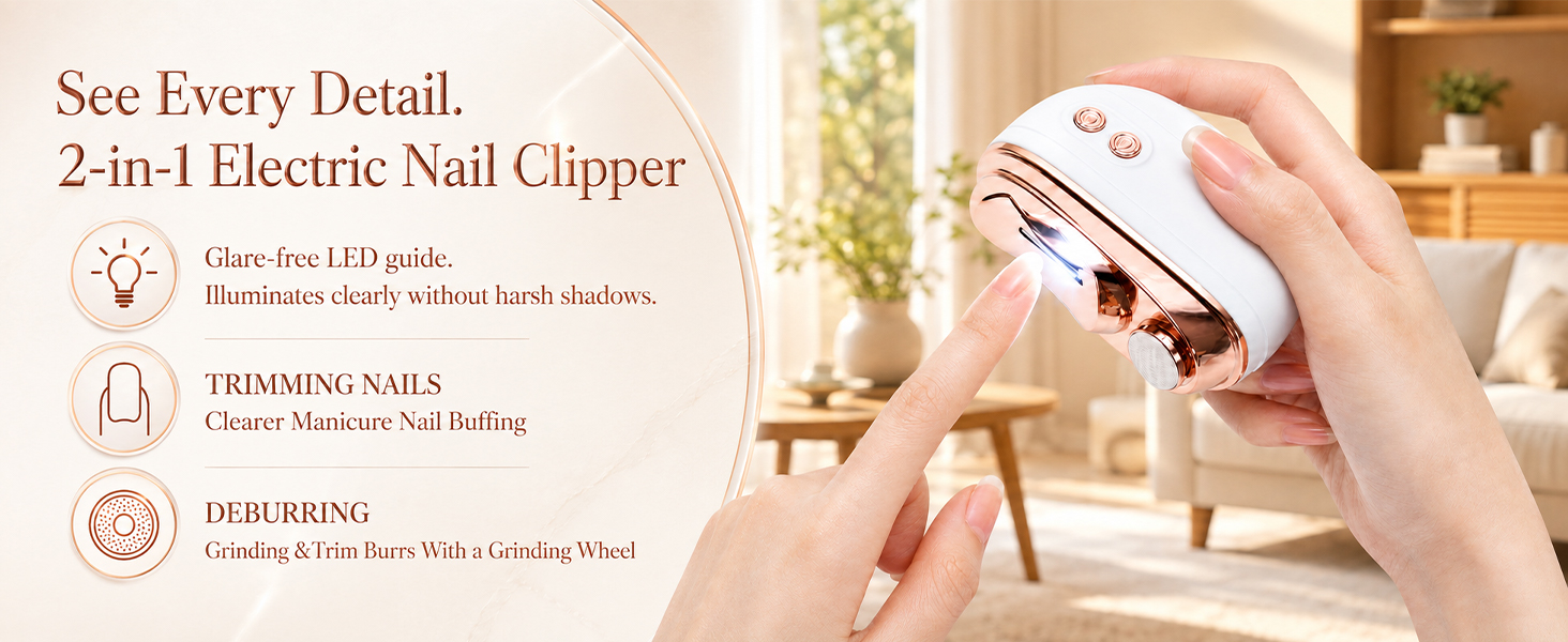 2-in-1 Smart Electric Nail Clipper & Polisher