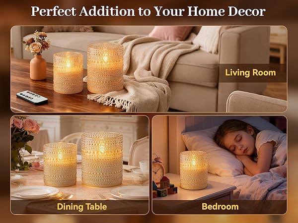 Battery Operated LED Flickering Flameless Candles with Remote and Timer