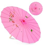 Bestage 33" Rainproof Decoration Dance Handmade Oiled Paper Parasol Silk Cloth Umbrella Chinese J...