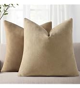 Pallene Decorative Chenille Throw Pillow Covers 18x18 Set of 2, Luxury Soft Velvet Pillow Covers ...