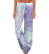 iniber Women's Comfy Pajama Pants Casual Lounge Pant Wide Leg Palazzo Stretch Drawstring Bottoms