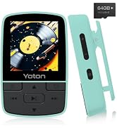 Yoton MP3 Player with Bluetooth, 64GB, HiFi, Sports Clip | Pocket-Sized, FM Radio, Voice Recorder...