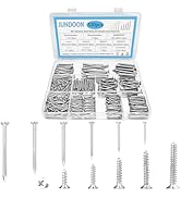 530PCS 304 Stainless Steel Wood Screws & Common Nails Assortment Kit – 11 Sizes Phillips Flat Hea...